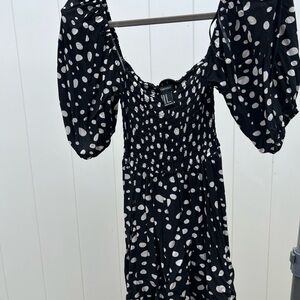 Forever 21 Black and White Bishop Sleeve Sundress